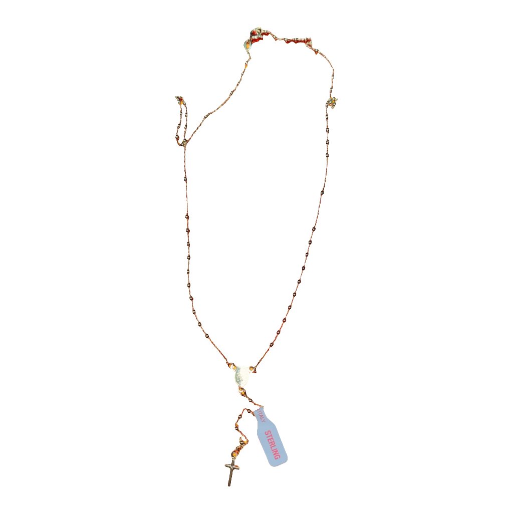 Rosario in argento placcato oro